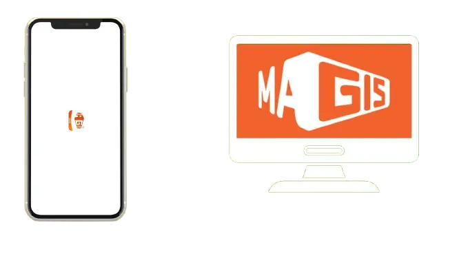 HOGAR 1 Interfaz de Magis TV para móvil y PC mostrando películas, series y canales en vivo en alta calidad.